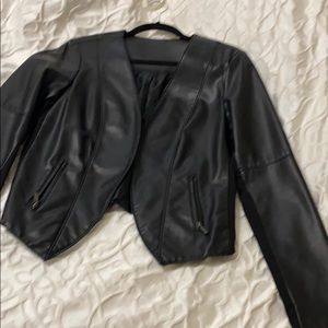 Black faux leather dynamite jacket